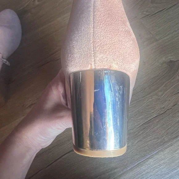 Aldo Pink and Metallic Ankle Boots Block Heel size 9 - Picture 9 of 9